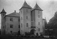 Grodziec - Zamek w Grodcu na zdjciu z okresu midzywojennego