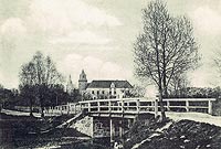 Komin - Zamek w Kominie na pocztwce z pocztku XX wieku