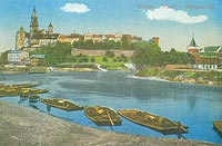 Krakw - Wawel na pocztwce z okresu midzywojennego