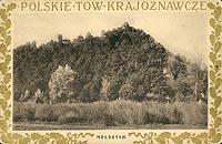 Melsztyn - Wzgrze zamkowe na pocztwce z okoo 1915 roku