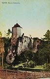 Ojcw - Ruiny zamku na pocztwce z okoo 1930 roku