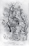 Nowy Scz - Baszta Kowalska na rysunku Stanisawa Wyspiaskiego z 1889 roku