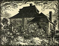 Skoczw - Dwr w Skoczowie na rysunku Pawa Stellera z 1934 roku