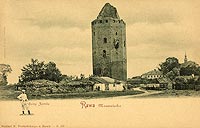 Rawa Mazowiecka - Ruiny zamku w Rawie na pocztwce z okoo 1915 roku