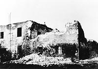 Skoczw - Zniszczony poarem dwr w Skoczowie na zdjciu z 1938 roku